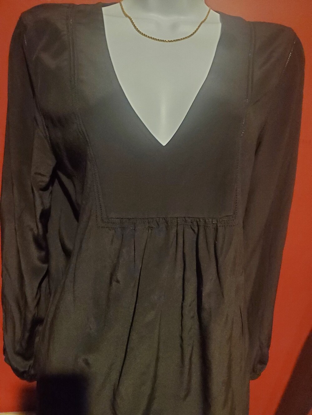 Trina Turk silk Black V-Neck Top